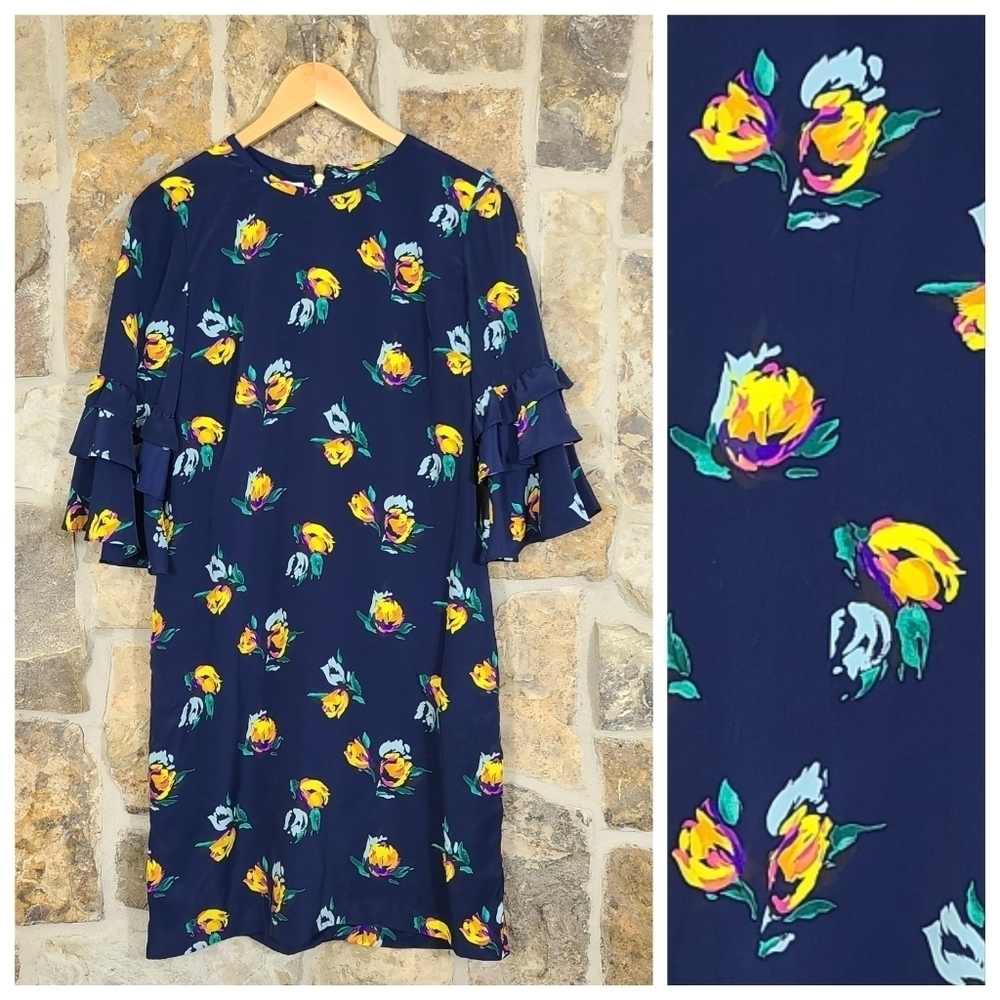 Sara Campbell 4 Floral Ruffle Sleeve Dress